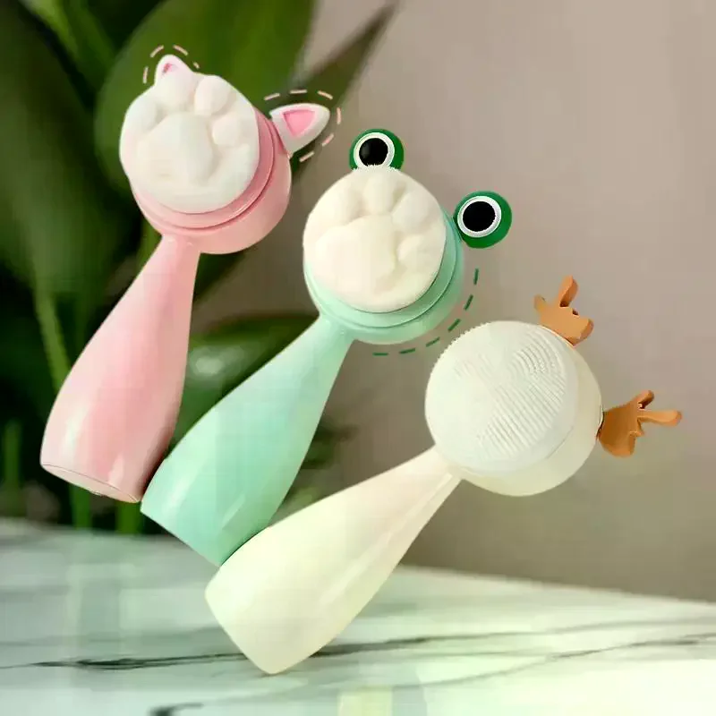 

3D Double Sided Face Wash Brush Silicone Facial Cleansing Brush Manual Massage Facial Brush Soft Bristles Exfoliator