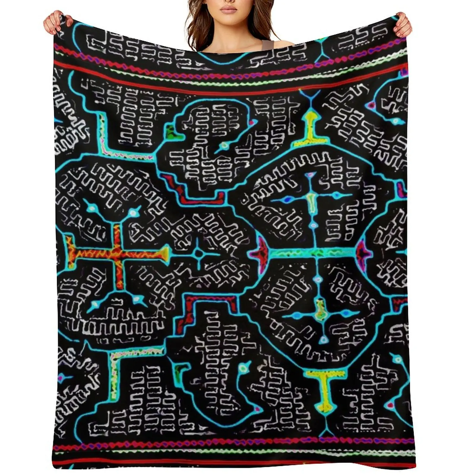 

shipibo dreams Throw Blanket warm for winter Plaid on the sofa Cute Baby Blankets