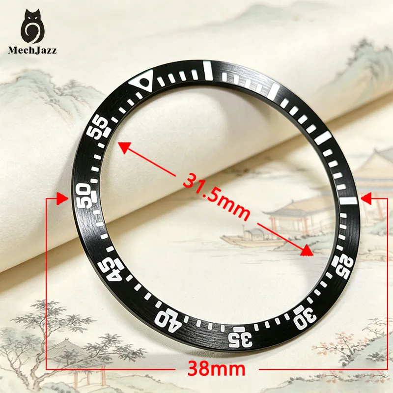 Stainless Steel Bezel Insert Modified Scale Ring Replacement Parts for Seiko SKX013 Dive Watch,OD 38mm ID 31.5mm Thickness 1.1mm