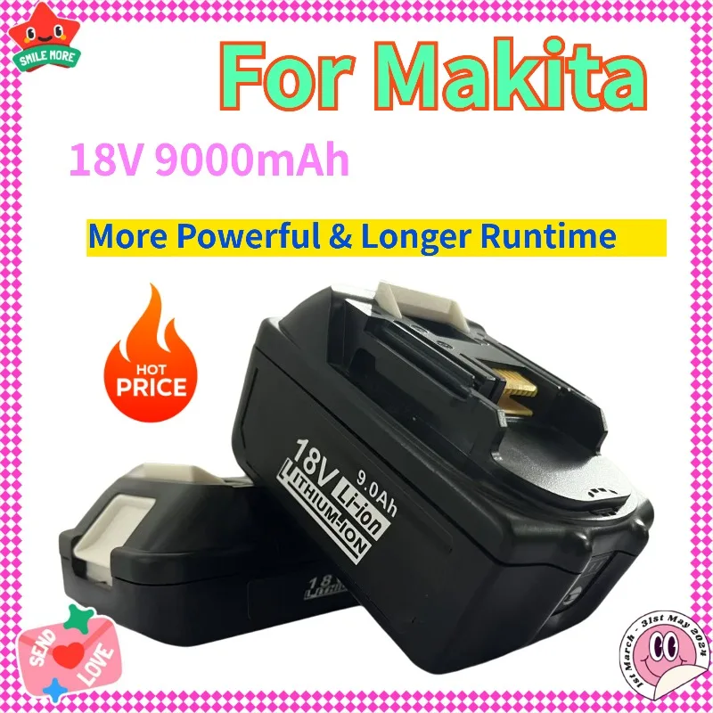 

6,0 Ач-9,0 Ач, 18 В, литий-ионная замена для аккумулятора Makita, аккумуляторная батарея для электроинструмента со светодиодом LXT BL1830 BL1860 BL1850
