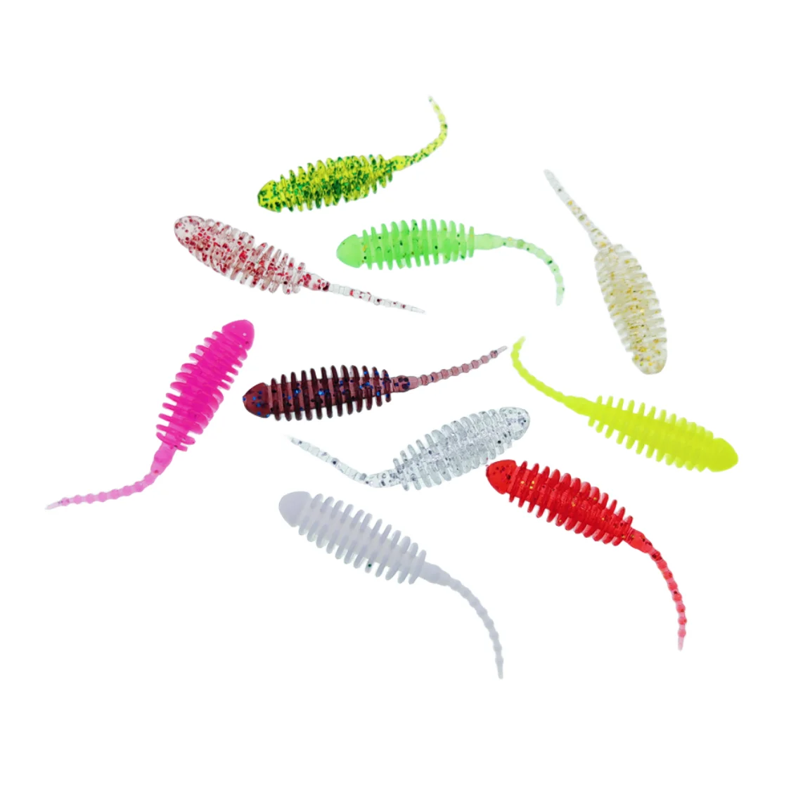 New 10pcs Wobblers mini Ocean Rock Fishing Soft Lures Rubber Soft Baits 3.5cm 0.2G Soft Worm Artificial Baits Bass Silicone Fish