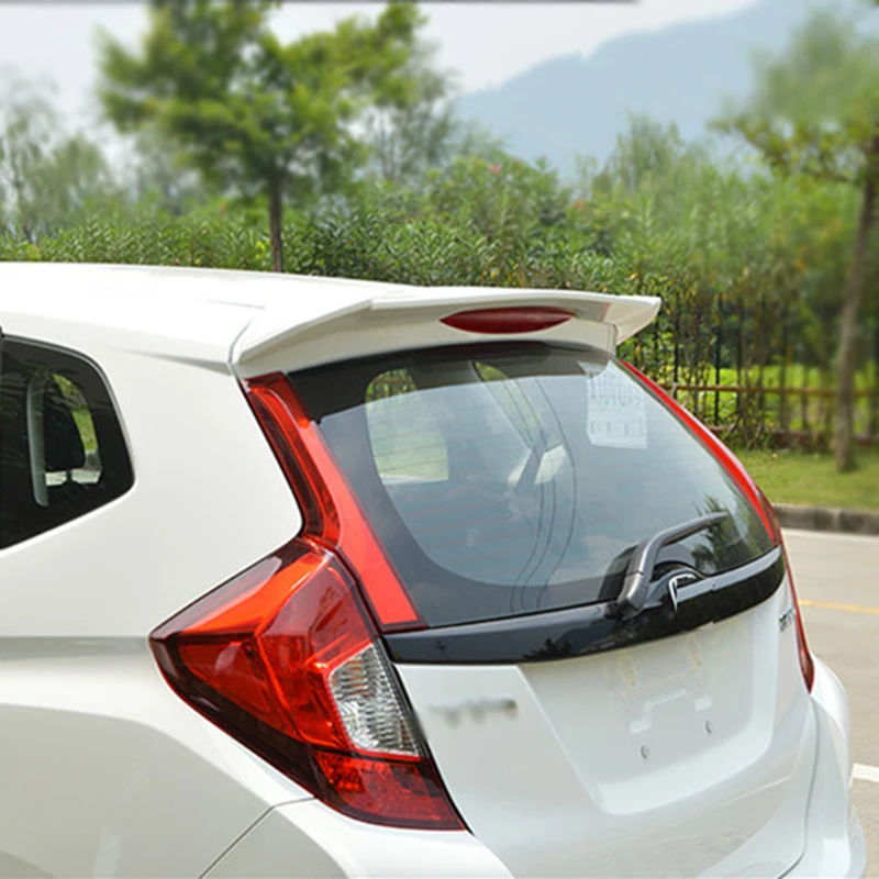 For Honda Fit Jazz GK5 Year 2014 -2020 RS Style ABS Plastic Unpainted Color Rear Roof Spoiler wing Tail Trunk Boot Lip Wing