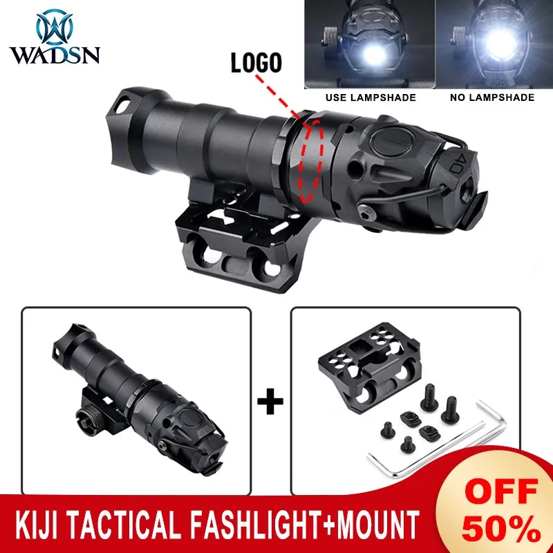 Wadsn Tactical KIJI K1 Flashlight White Led Airsoft Metal Hunting Scout Light Mlok Keymod Offset Mount Dual Function Switch