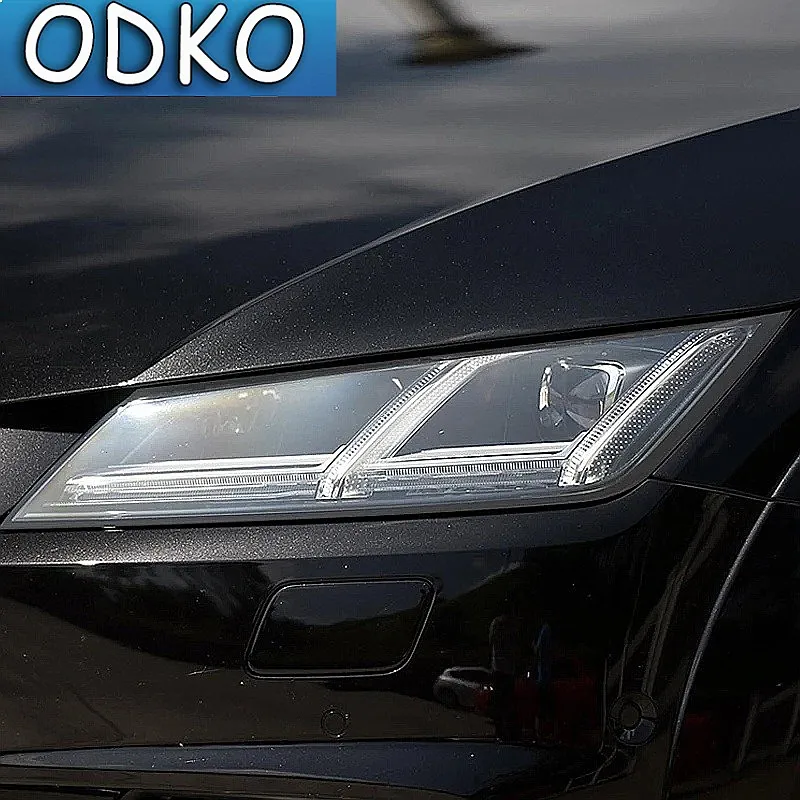 2 Pcs Car Headlight Protective Film TPU Sticker Headlamp Transparent Black For Audi TT TTS TTRS MK3 8S 2015-Present Accessories