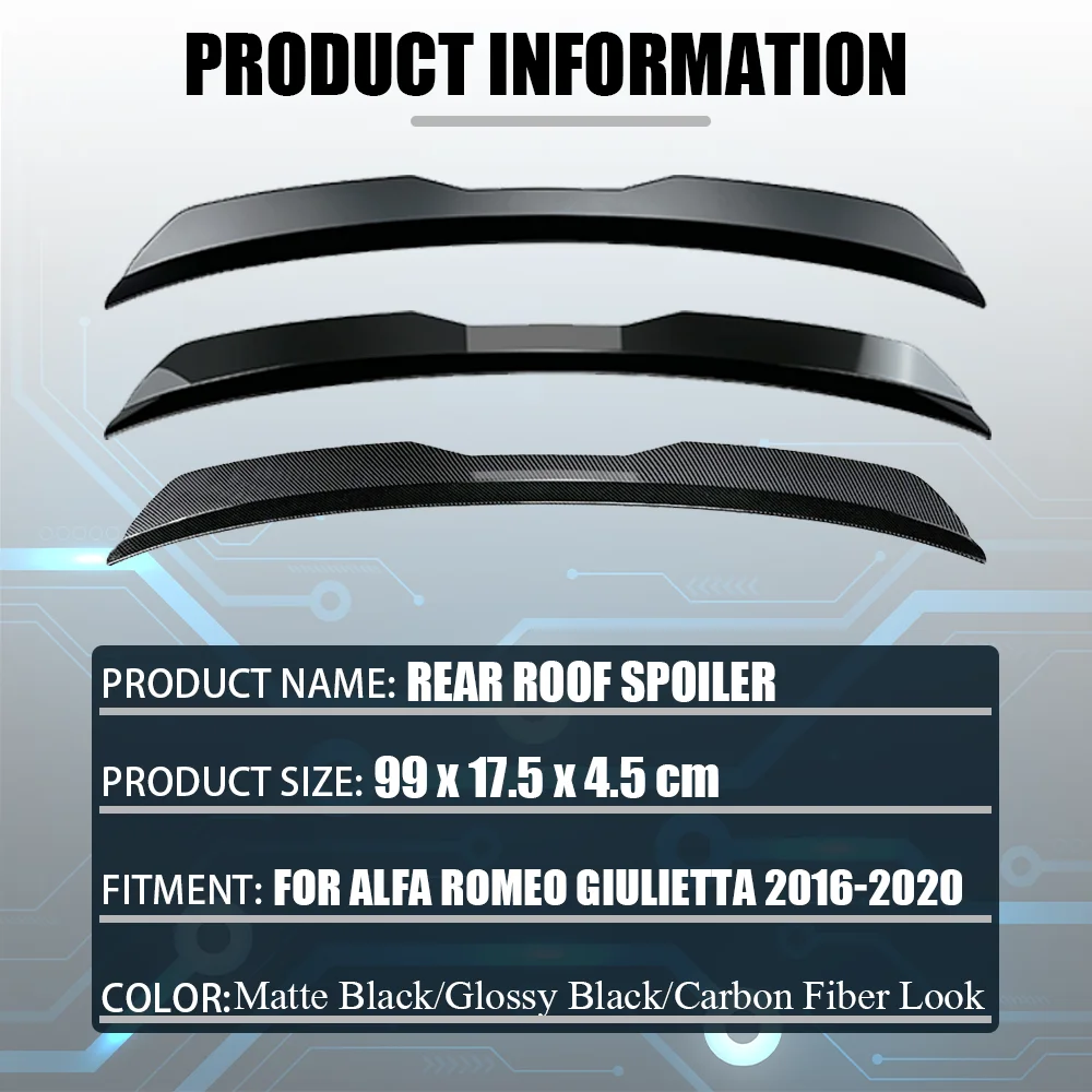 

For Alfa Romeo Giulietta 2016 2017 2018 2019 2020 Car Tail Wing Decoration ABS Hatchback Spoiler Car Lip Spoiler