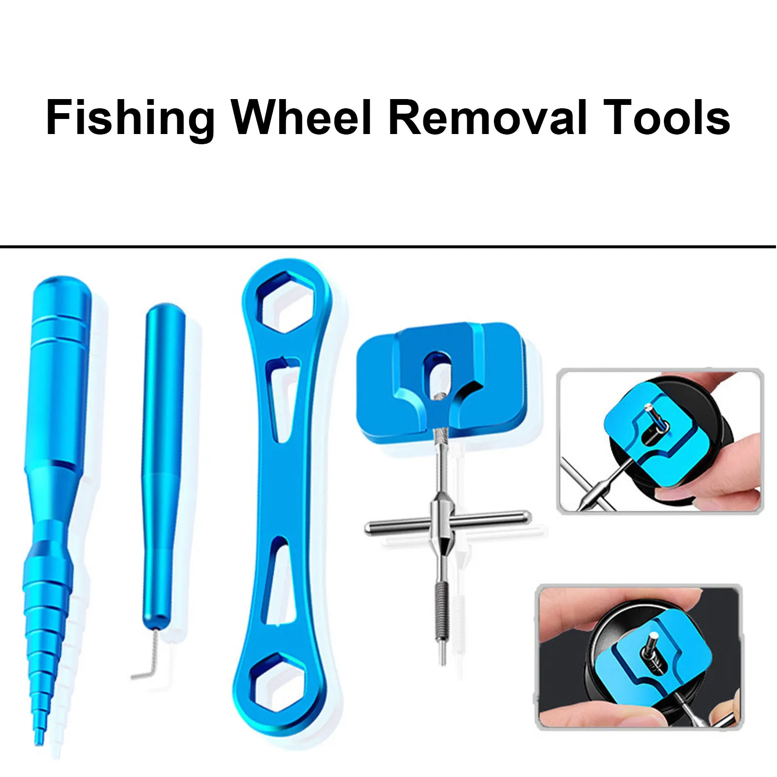 Disassembly tool wrench for reel cup bearing pin, fishing reel, lure, baitcasting reel, and drum reel maintenance, repair, and m