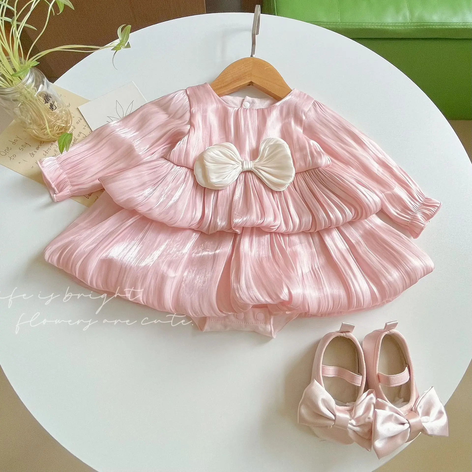 

Baby Dress 2025 New Spring and Autumn Girl Baby Hundred Day Banquet Princess Dress Children Mesh Puff Birthday Dress