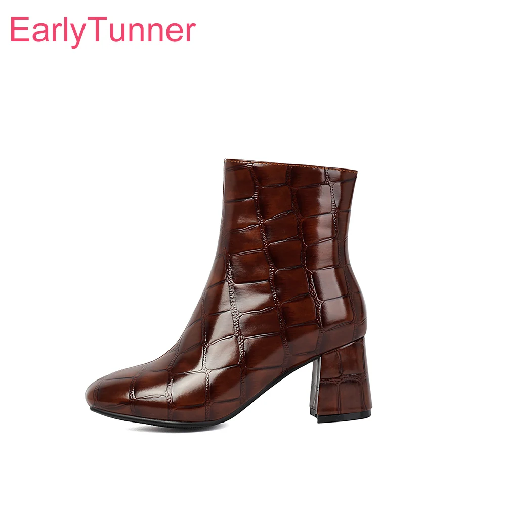 

2026 New Spring Sweet Yellow Red Women Ankle Boots Sexy Round Toe High Heels Lady Party Shoes Plus Big Size 11 43 45