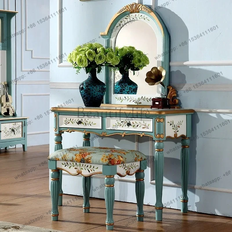 Smart Home Stool Nordic Drawers Vanity Table Modern Makeup Storage Luxury Dressing Table Aesthetic Decor Tocador Mueble Bedroo