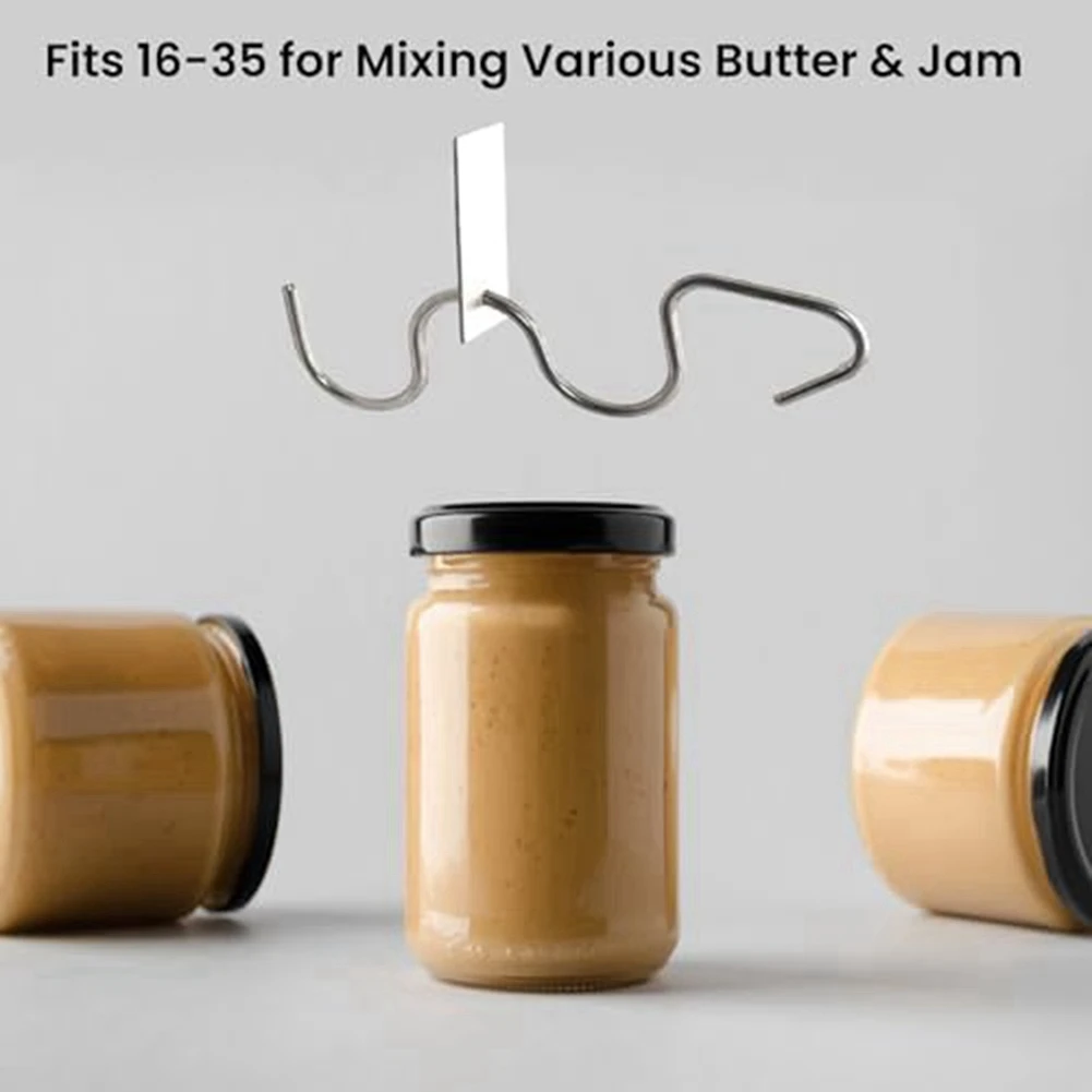 BAAG-2 Pcs Peanut Butter Stirrer, Stainless Steel Peanut Nut Butter Mixer Stirring Jam Stirring Peanut Butter Mixer Tool Easy In