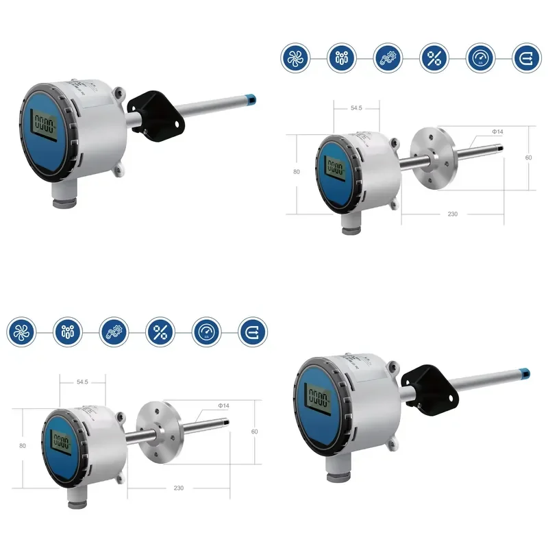 Anti-Pollution IP65 4-20ma RS485 Wind Speed Sensor With LCD Display