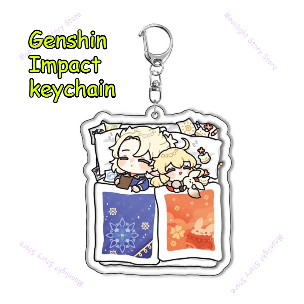 Genshin Impact Anime Merch Pendant Quilt Model Kamisato Ayaka Huwala Xiao Wendy Nashida Keqing Keychain Fan Collectible