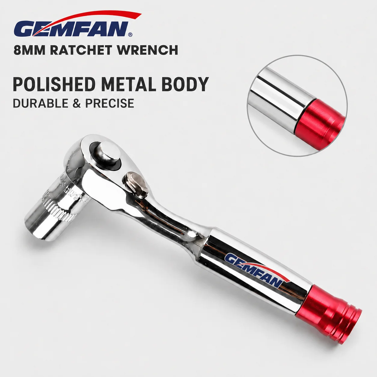 GEMFAN WL-06 8mm Ratchet Wrench FPV Prop Tool M5 Prop Nut Portable Metal Socket Wrench 1/4 Inch for Brushless Motor Racing Drone