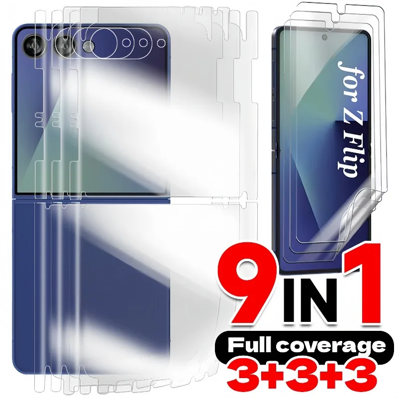 

Пленка для всего тела для Samsung Galaxy Z Flip 7, защитная пленка для экрана с передней и задней петлей, самовосстанавливающаяся мягкая гидрогелевая пленка из ТПУ, защитная пленка