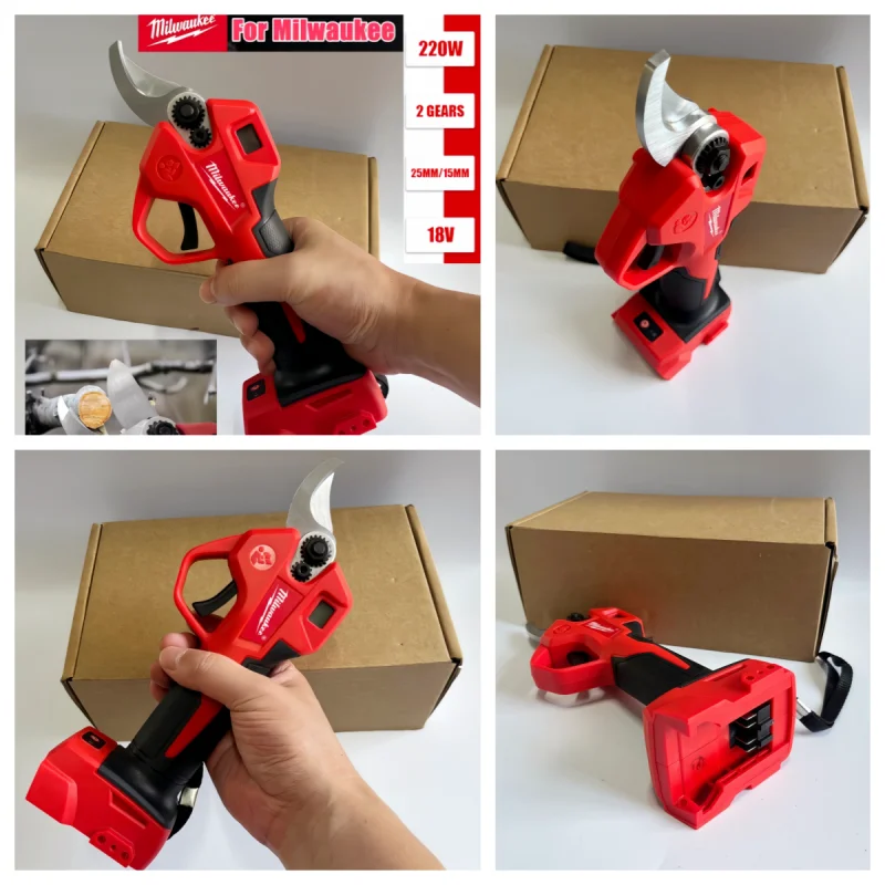Milwaukee 25mm bezkartáčové elektrické nůžky akumulátorové ruční prořezávání keřů a větví stromů pro 18V baterii Pin 2025 - náhled 3