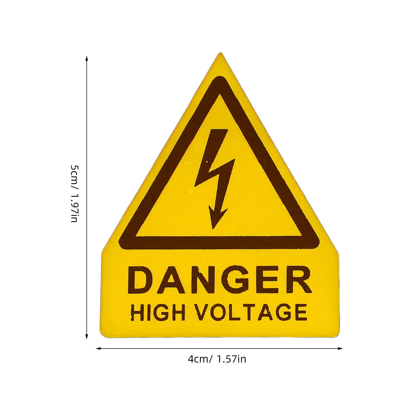 6Pcs High Voltage Danger Safety Warning Sign Yellow Triangle Label Industrial Equipment Electrical Shock Caution Traffic Safety