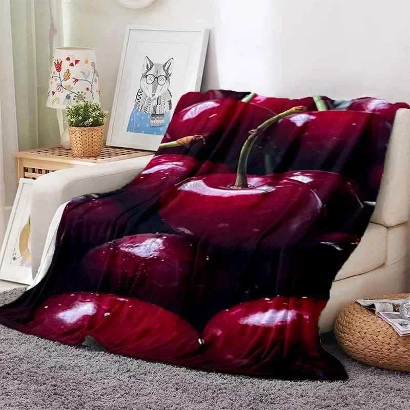 Fruit Watermelon Printed Blanket Strawberry Flannel Blanket Aircraft Travel Decoration Soft Warm Bed Cover Thin Blanket
