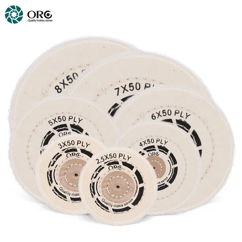 

ORO 2.5'' 3'' 4'' Good Quality White Muslin Buff Gold Silver Precious Metal Ultra-fine Polishing Cotton Buff Wheel