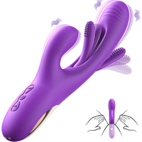 3-IN-1 Rabbit Vibrator for Women Powerful Tapping Flapping Vibrator Clitoral Stimulator Massager Female G-Spot Finger Dildo Sex