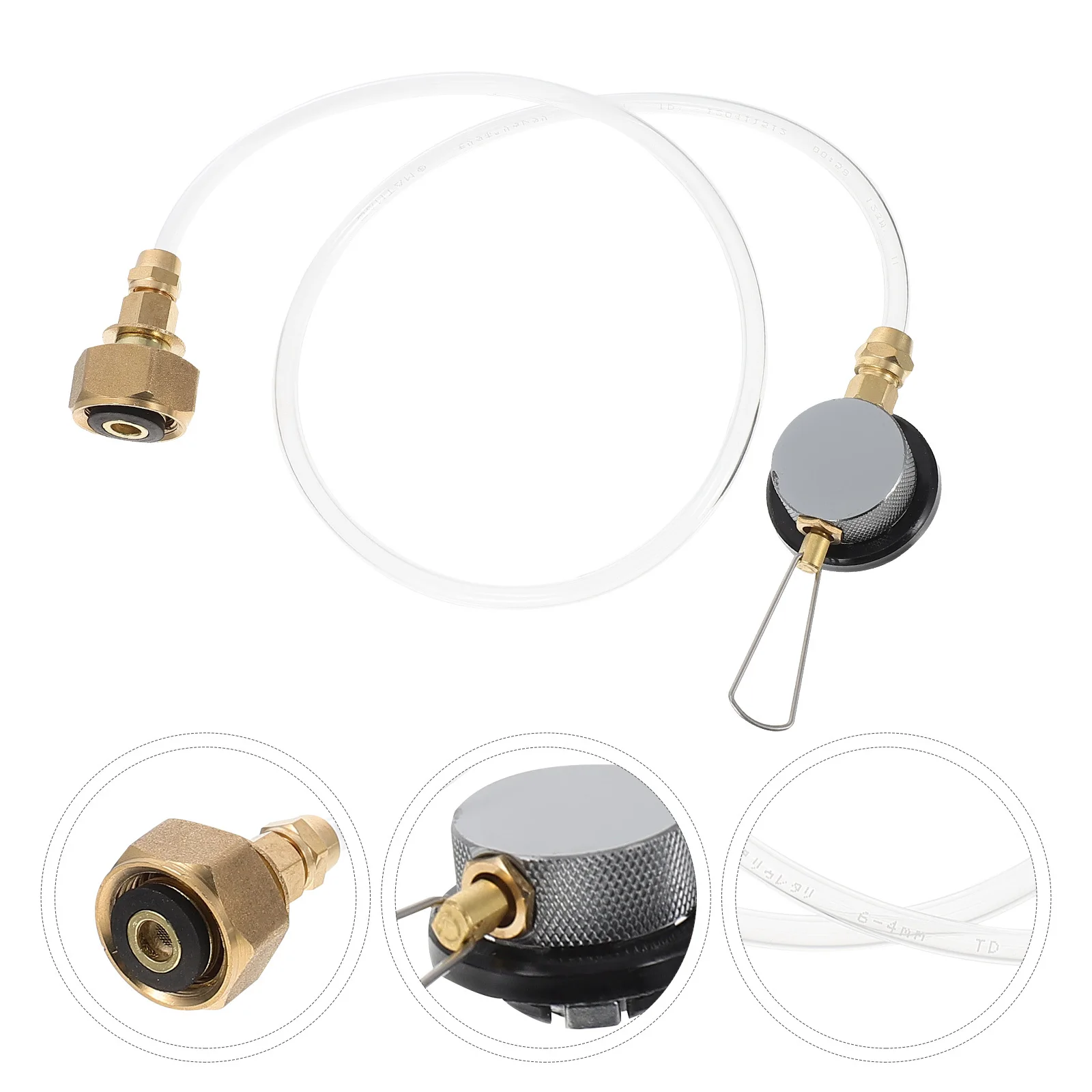 

Camping Flat Tank Inflating Valve Adapter Portable Outdoor Gas Tank Connector Stove Adapter Pressure Cutoff Safety Converter