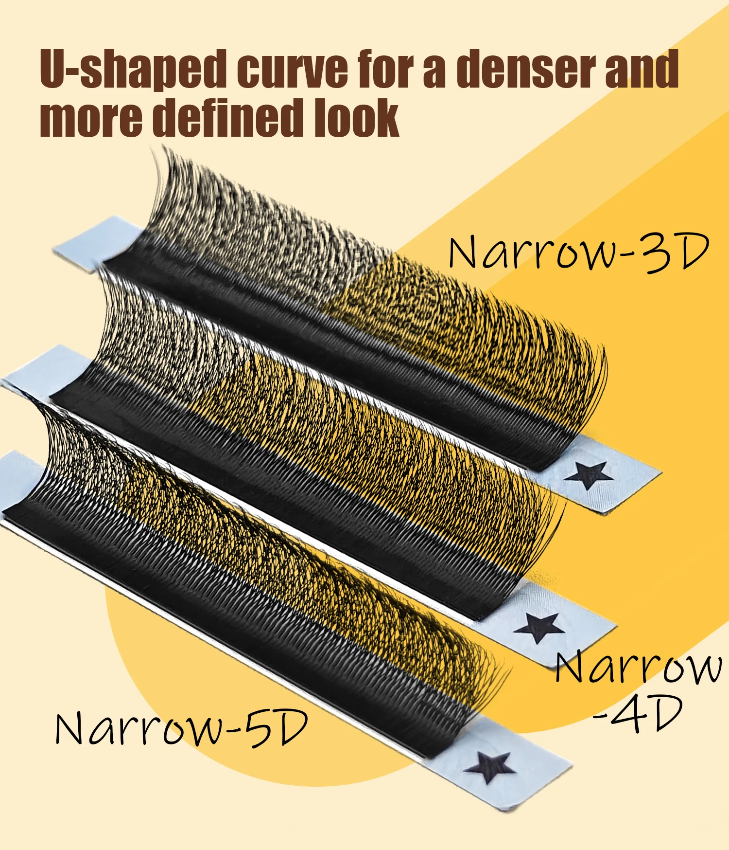 LAKANAKU Schmale 3D/4D/5D W-Wimpernverlängerung Vorgefertigte Fächer W-Form Weich Matt Schwarz Einfach Aufzunehmende Falsche Wimpern – Detail 7