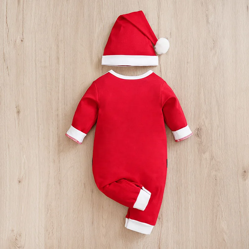 Neonato ragazzi e ragazze Casual confortevole contrasto simpatico cartone animato babbo natale primavera e autunno tuta a maniche lunghe per bambini