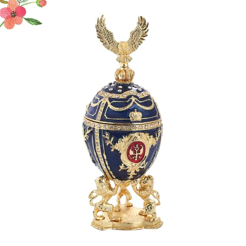 Russian Easter Egg Enamel Jewelry Organizer Home Desktop Decoration Creative Home European-Style For Bedroom Office Living Room