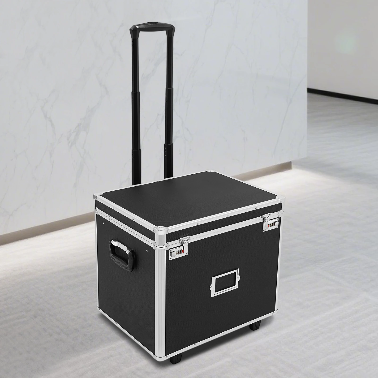 Portable File Storage Box File Organizer Box Aluminum Alloy Document Lock Box Large Capacity Office Supplies for Business Use