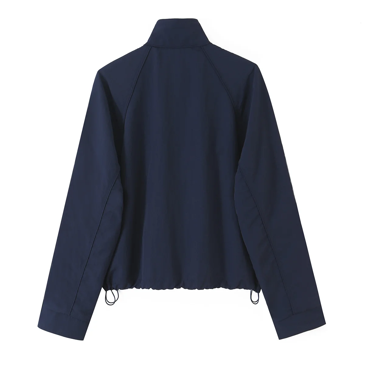 Vintage Damen Patchwork-Jacken 2026 Herbstmode Stehkragen Reißverschluss Lose Mäntel High-Street Lose Damen-Oberbekleidung mit Kordelzug – Detail 3