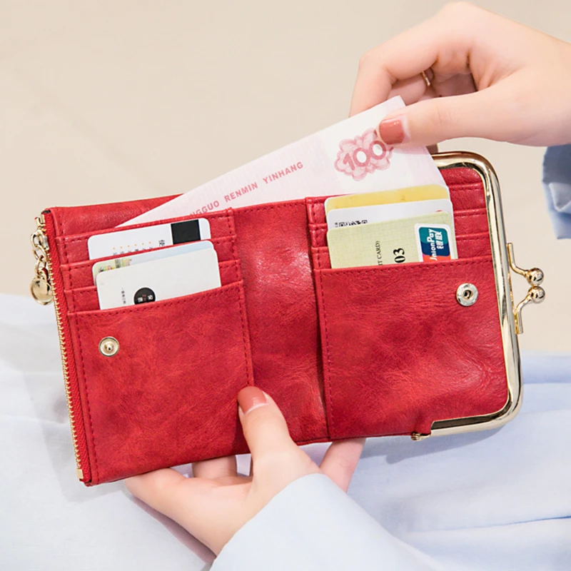 Short Wallet Women Purse Multi-card Multifunction Card Holder Coin Purse Fashion Simple Three Fold Short Clip Female Mini Wallet