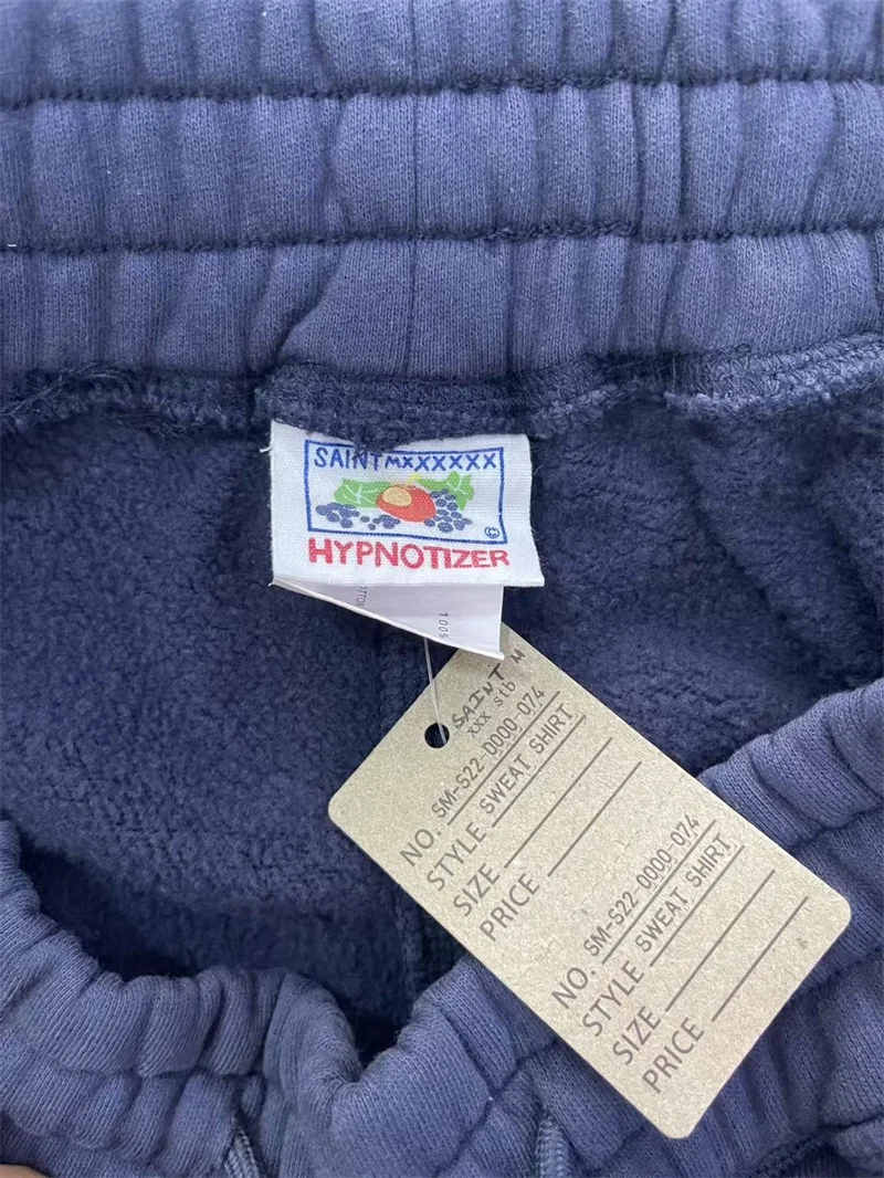 بنطال رياضي كبير الحجم للرجال من SAINT MICHAEL مصنوع من القطن الخالص مطبوع عليه حروف