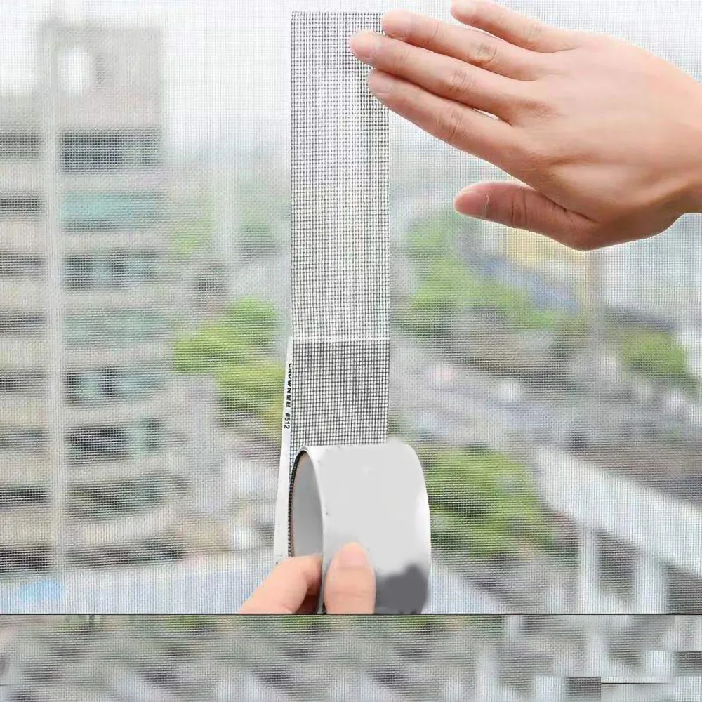 2pcs Self Adhesive Window Screen Repair Tape Fiberglass Strong Adhesive Mesh Repair Tape 5cmx2m Screen Repair Kit Pet Mesh Cage