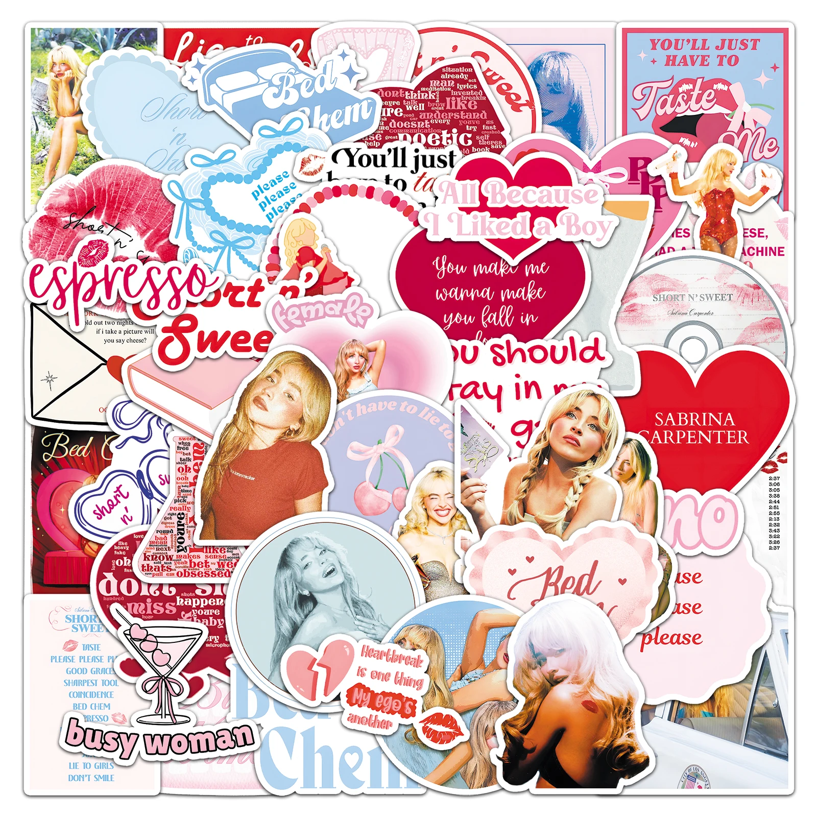 10/50PCS Hot Singer Sabrina Carpenter Stickers Superstar Concerts Cartoon Decals Notebook Phone Guitar Suitase Fridge Kid Toys