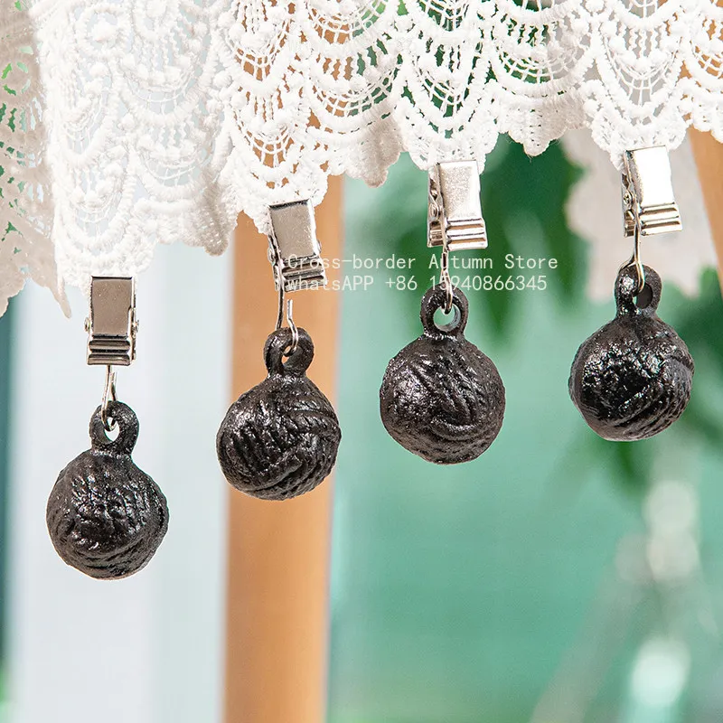 Vintage thread ball tablecloth pendant clip 4 cast iron pendant restaurant picnic blanket windproof decoration