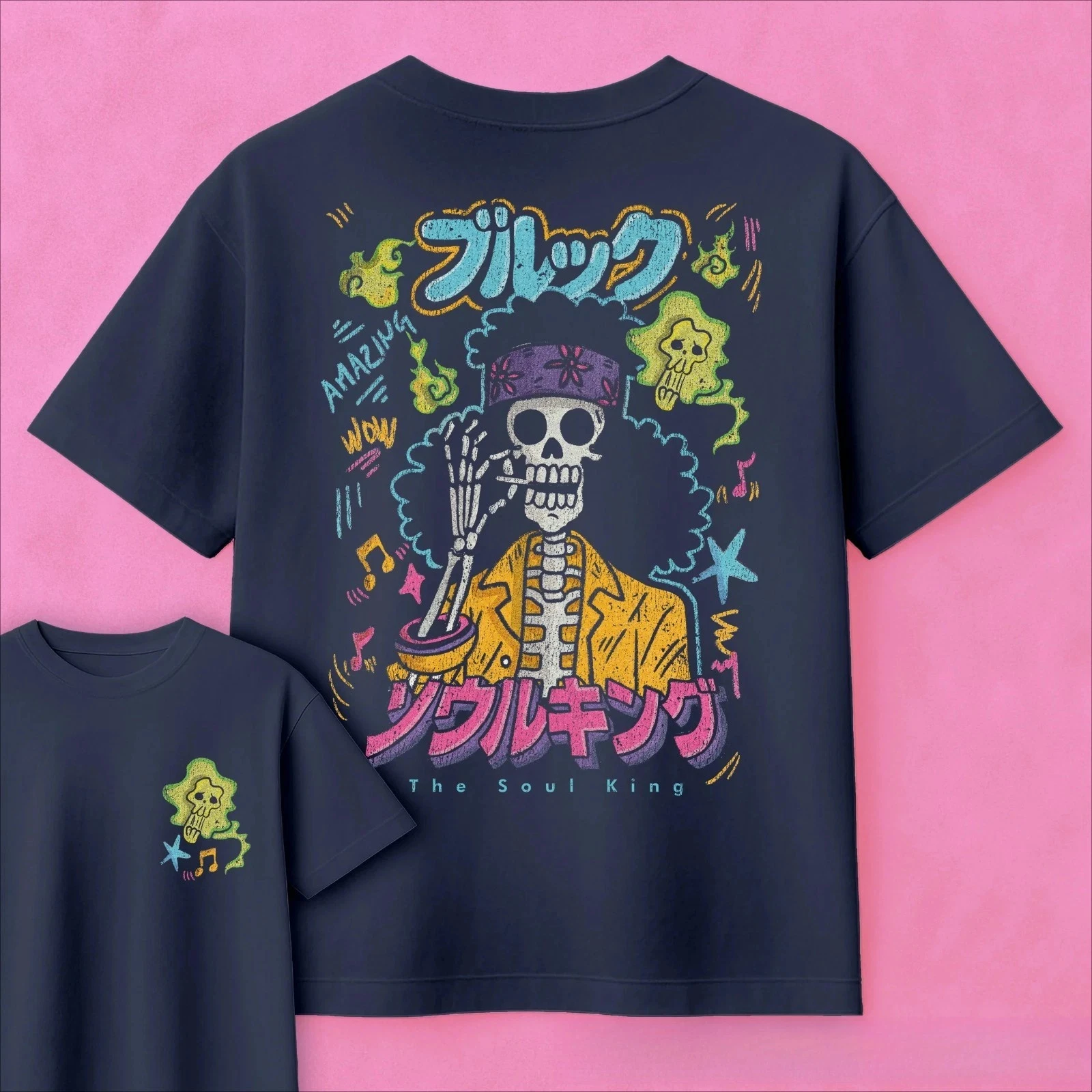 One Piece Anime Brook Soul King T Shirt Men Women Cotton Short Sleeve Tee Tops 2026 Summer Graphic Print Streetwear Casual Y2k