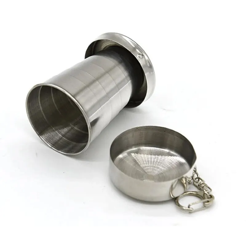 Outdoor Portable Outdoor Camping Portable Metal Stainless Steel Telescopic Cups Folding Cups Drinks Cups.