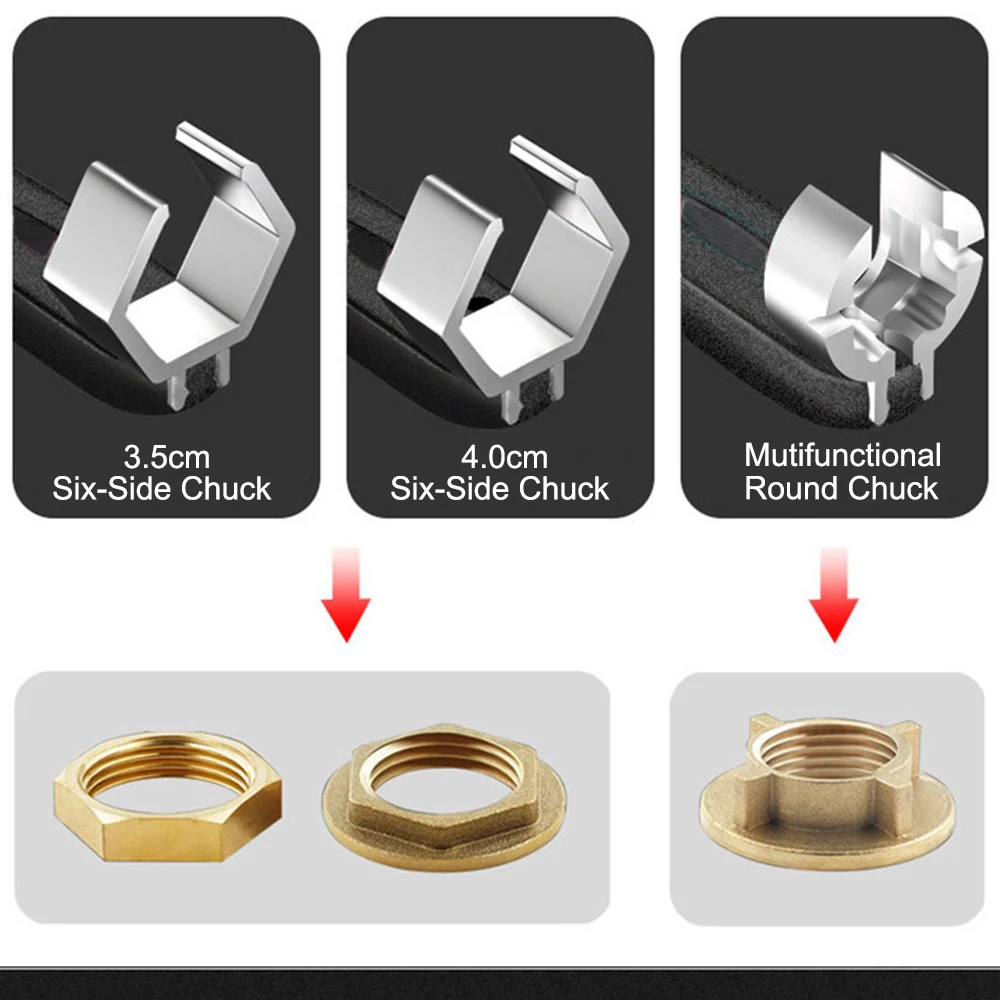 Wielofunkcyjny klucz kąpielowy ze stopu Aluminium 80mm regulowany podwójny klucz fajka wodna