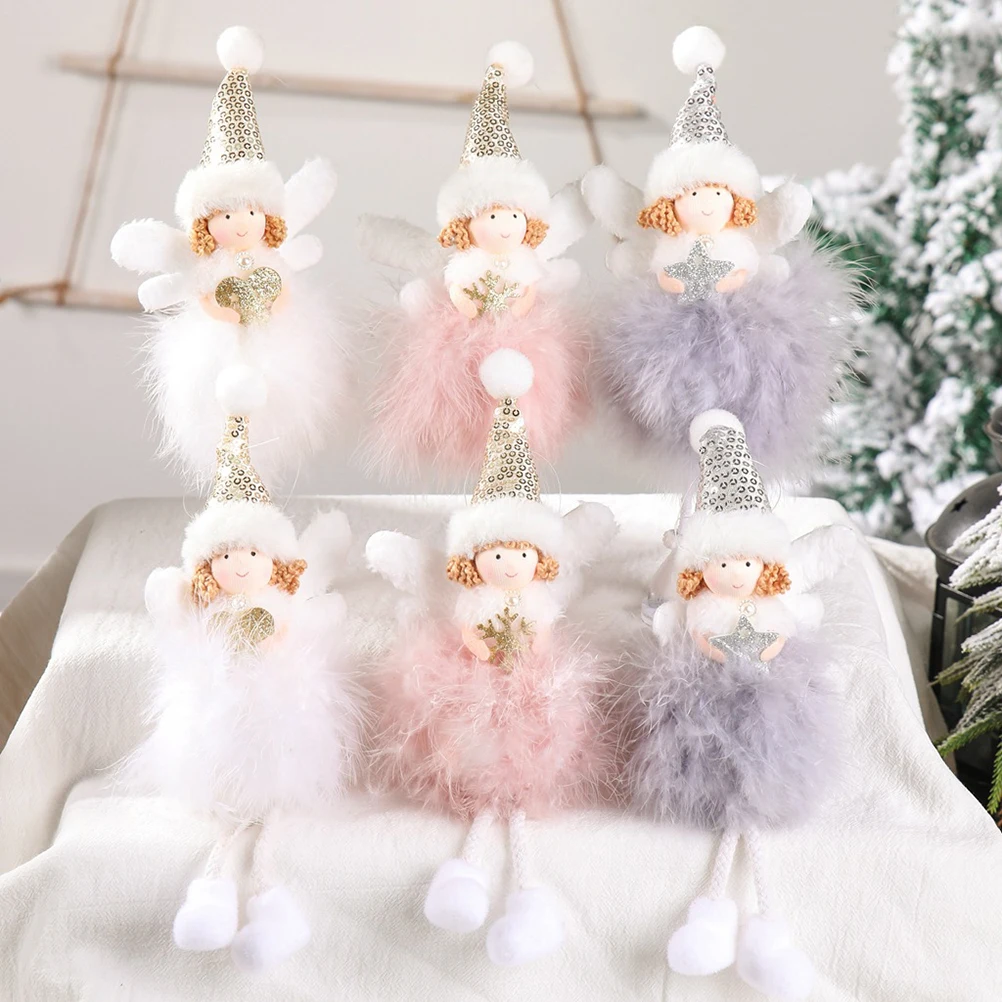 Pendentif d'ange en peluche de Noël pour enfants, ornements de beurre mignon, décoration de fête de Noël, cadeau pour enfants, 1PC