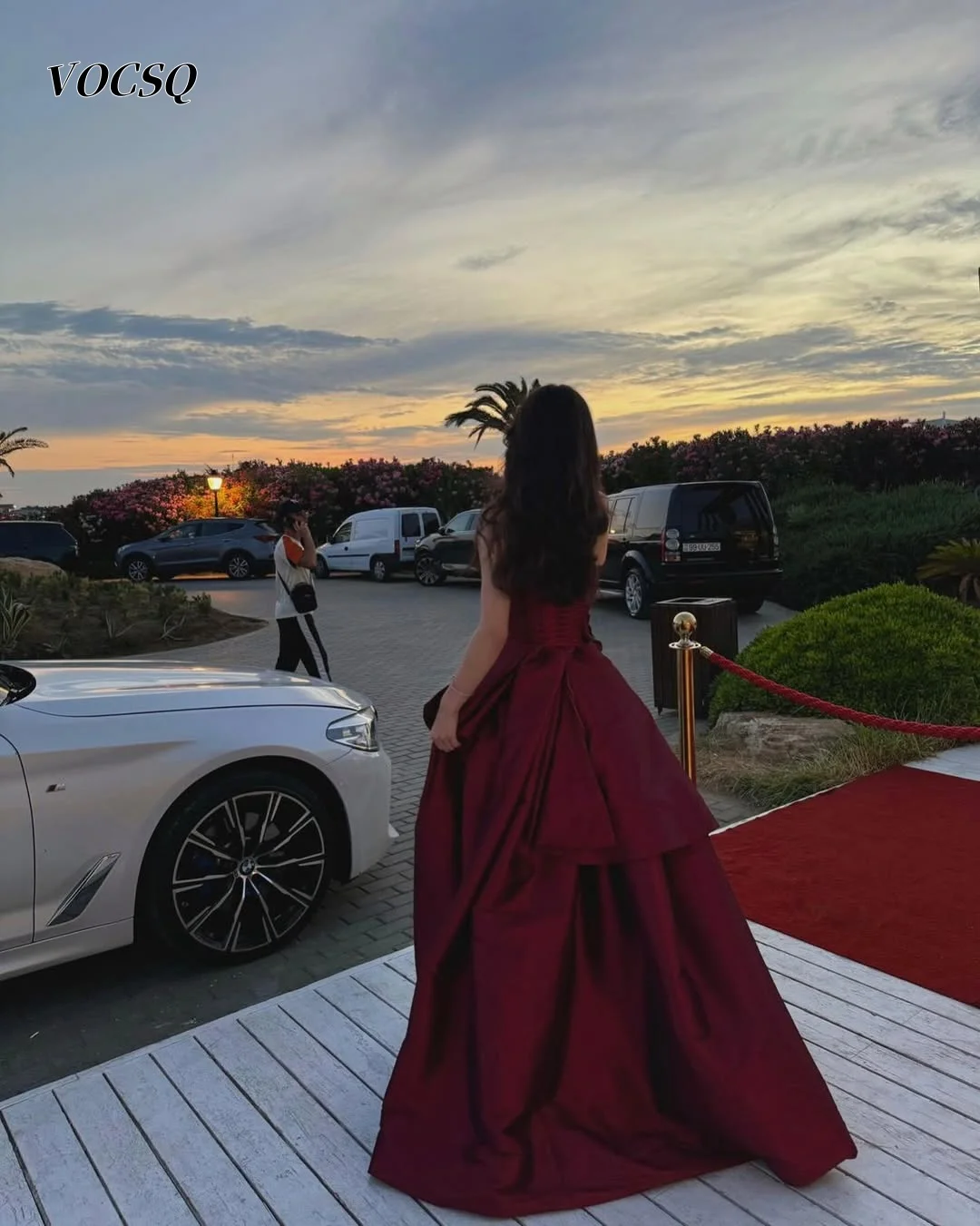 Women's Prom Dresses Off Shoulder Burgundy Satin A Line Prom Dresses Party Dresses 2025 فساتين للمناسبات الخاصة Customized