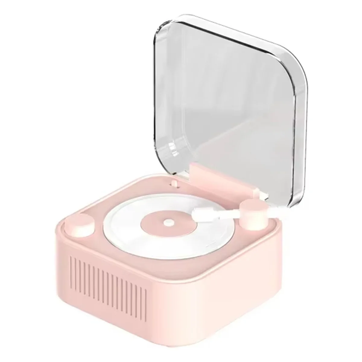 AB01 Винтажный проигрыватель, беспроводной Bluetooth-динамик, длительный срок службы батареи, мини-крестительный декоративный звуковой ящик, розовый