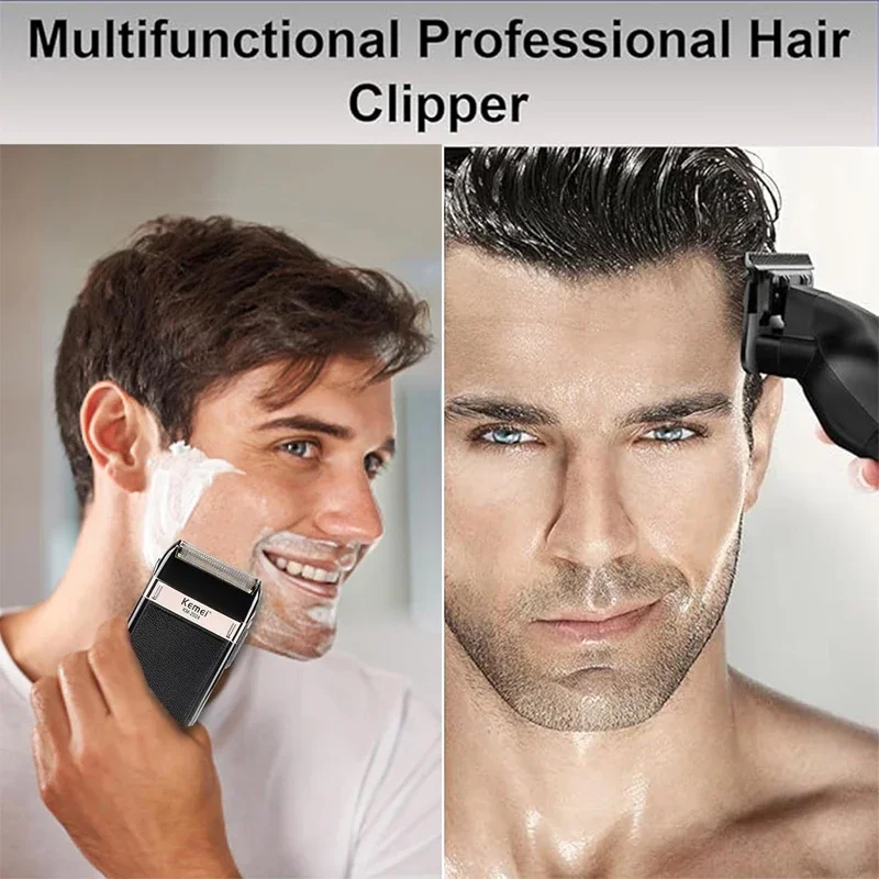 Kemei  KM-2299 KM-2024  Professional Barber Cordless Electric Hair Clippers USB Rechargeable Hair Trimmers Hair Cutting Machine image 5