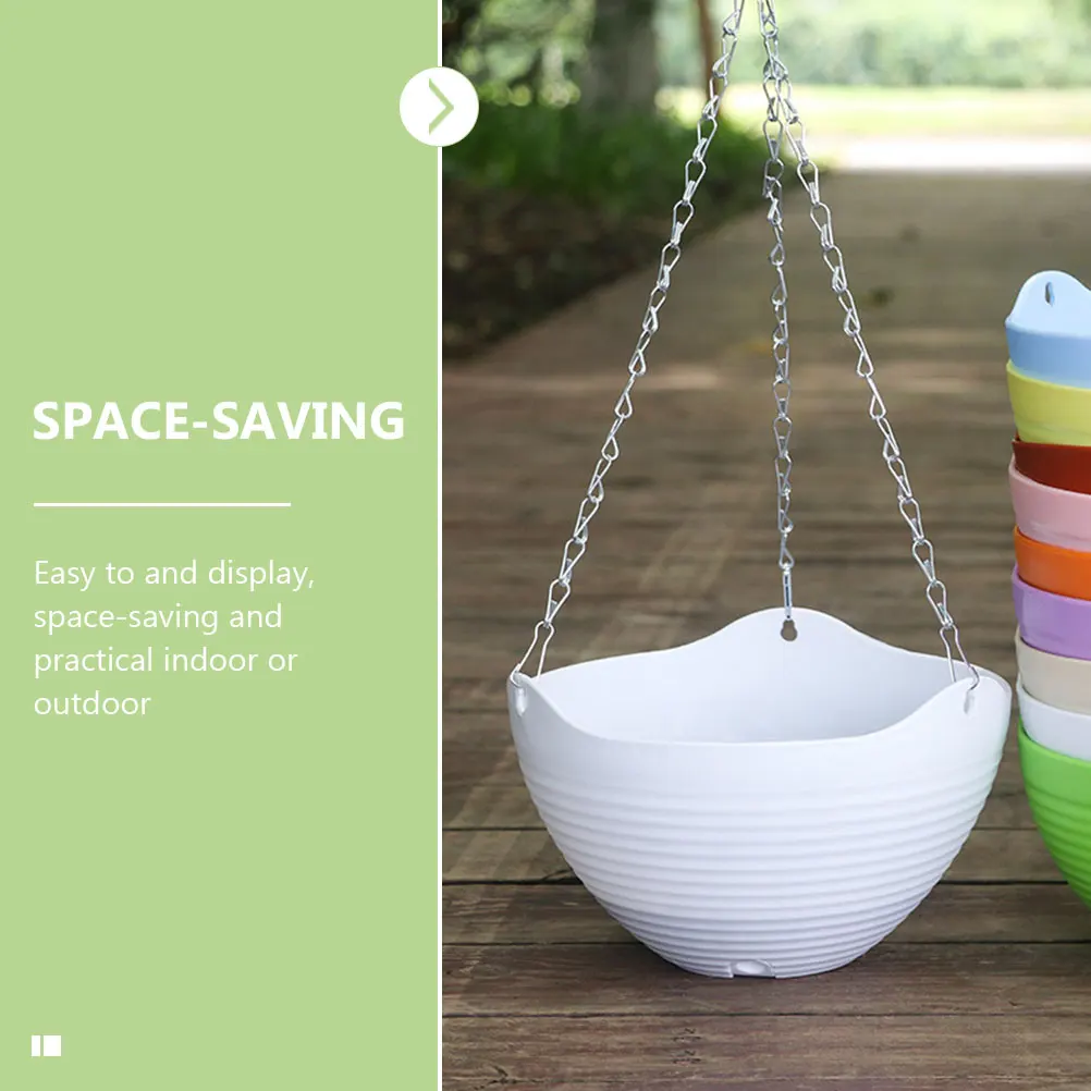 

3Sets Hanging Flower Pots Durable Scindapsus Aureus Plant Holders Outdoor Balcony Multi-Purpose Garden Planters Flower