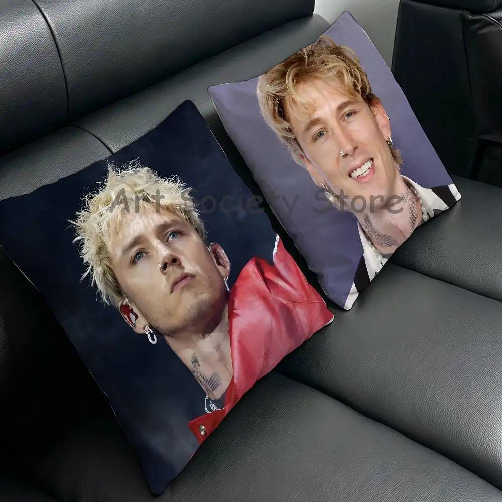 MGK Lost Pillow Case Square Double-Sided Printing Short Plush Sofa Cushion Cover Bedroom Office Sofa Gifes