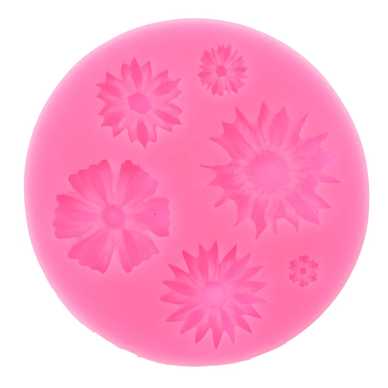 3D Silicone Chrysanthemum Sunflower Flowers Chocolate Party Cake Decoration DIY Sunflower Baking Tools Fondant Mold for Kitchen