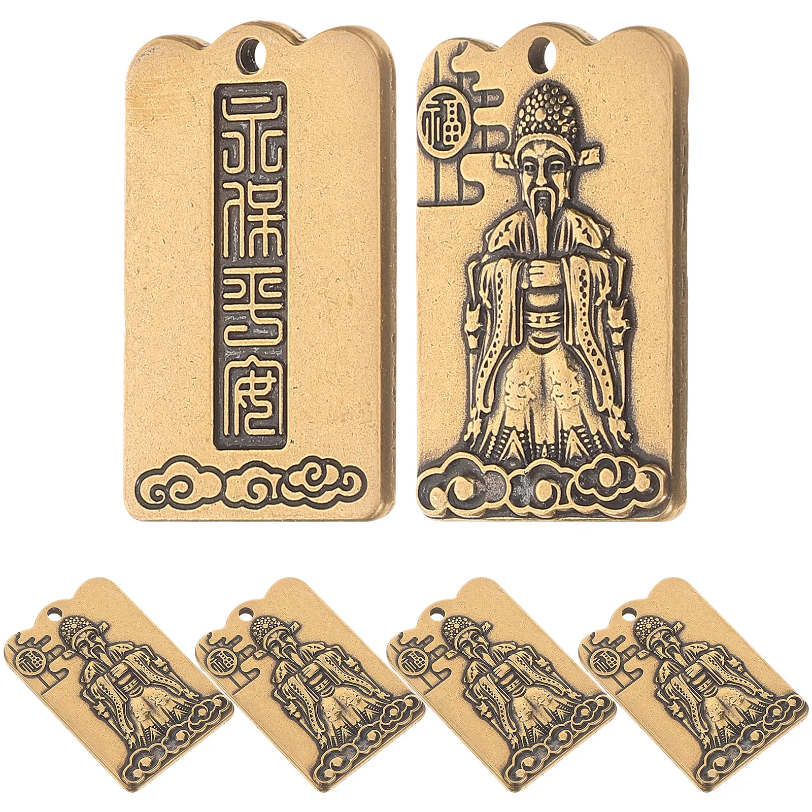 

6Pcs Keychain Retro Brass Charm DIY Pendant Necklace Bracelet Crafts Brass Charm Retro Charms Material