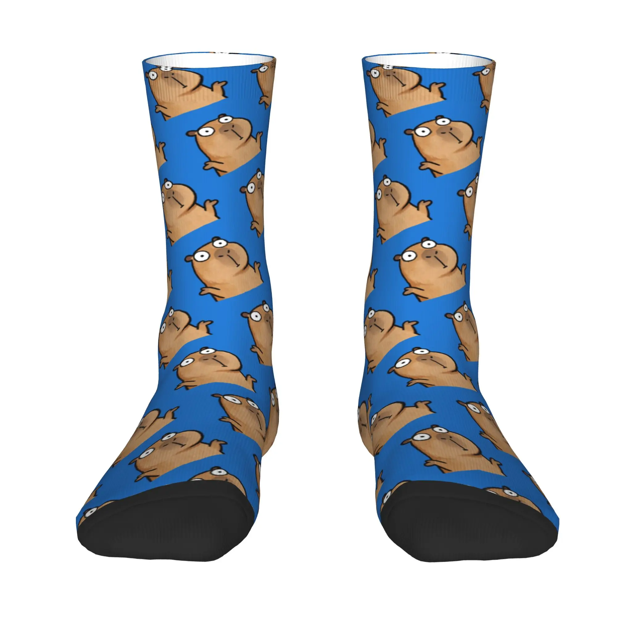 Custom Funny Capybara Mens Crew Socks Unisex Funny Spring Summer Autumn Winter Dress Socks