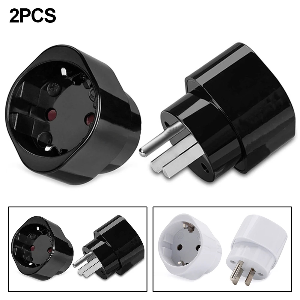 2pcs EU Socket Adapter Travel Converter US To EU Plug Euro Plug Converter Electrical Adapter Socket Outlet Power Charger