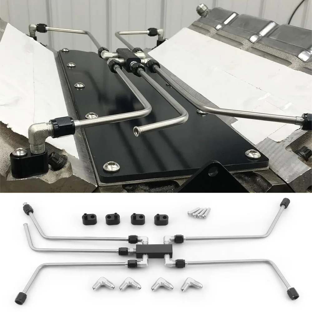 Full Stainless Steel Vent Coolant Cross Kit, Engine Coolant Cross Vent Kit for LS1 LS2 LS3 LS6 LS7 LSX