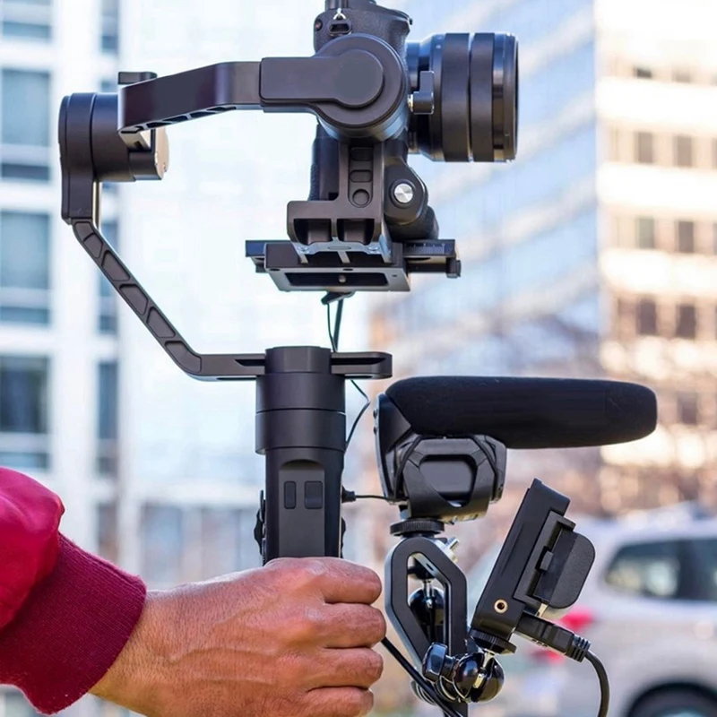BNVN-مقبض قبضة L نوع قوس تصاعد رصد ميكروفون جبل حامل ل DJI Ronin S RS 2 3 4 SC ZHIYUN كاميرا ذات محورين