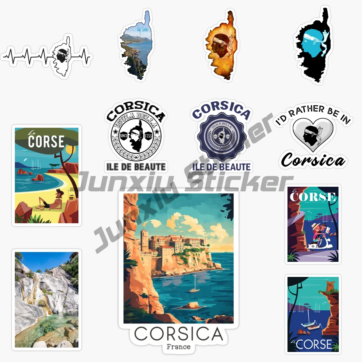 

Corsica Islets France World Famous Building Car Sticker Decal Waterproof on Car Rear Bumper Window Vinyl Self-adhesive